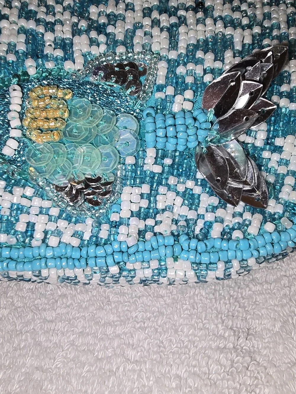 TJ Maxx Viral TikTok Beaded Fish Shoulder Bag Handcrafted India  Ocean Blue NWT